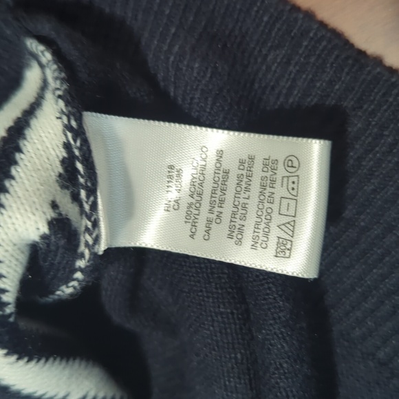 Michael Kors blue and white diamond design quarter sleeve cardigan button up - Picture 10 of 13